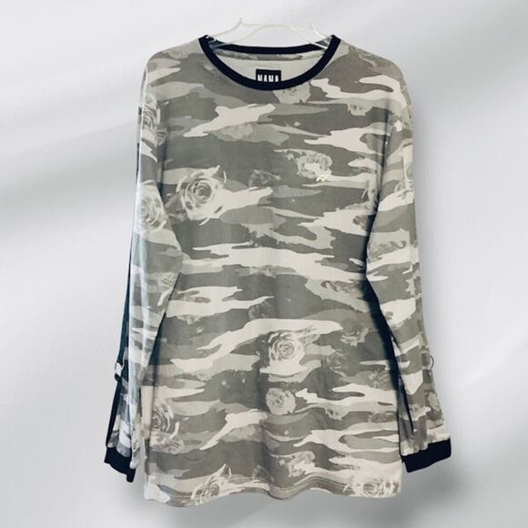 NANA JUDY Favour Crewneck Long Sleeve Sleeves Detail Rose Camo XL - Picture 1 of 8